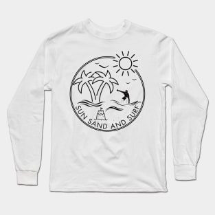 Sun Sand and Surf Graphic Design White T-shirt Long Sleeve T-Shirt